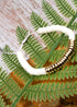 Boho Bracelet, White Blue Colorful Shell Gold